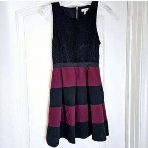 Speechless Embroidered Lace Striped Sleeveless Above The Knee Dress Juniors S